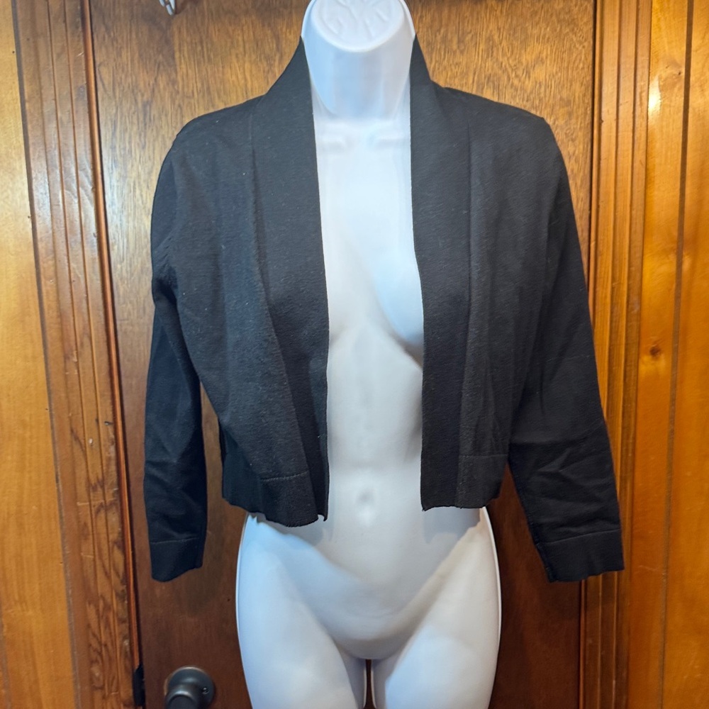 Calvin Klein Women's Black Open-Front Sweater‎ Jacket Size S